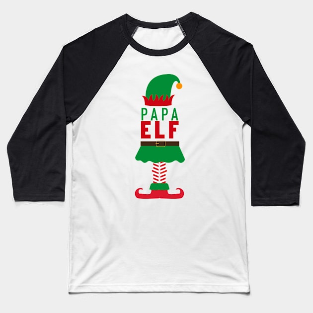 PAPA ELF Funny Christmas T-Shirt | Santa Christmas Shirt Baseball T-Shirt by Jkinkwell